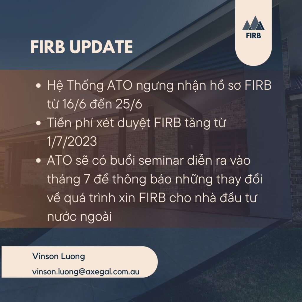 FIRB update 2023